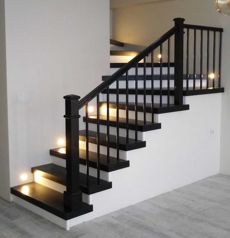 Black steel staircase handrail